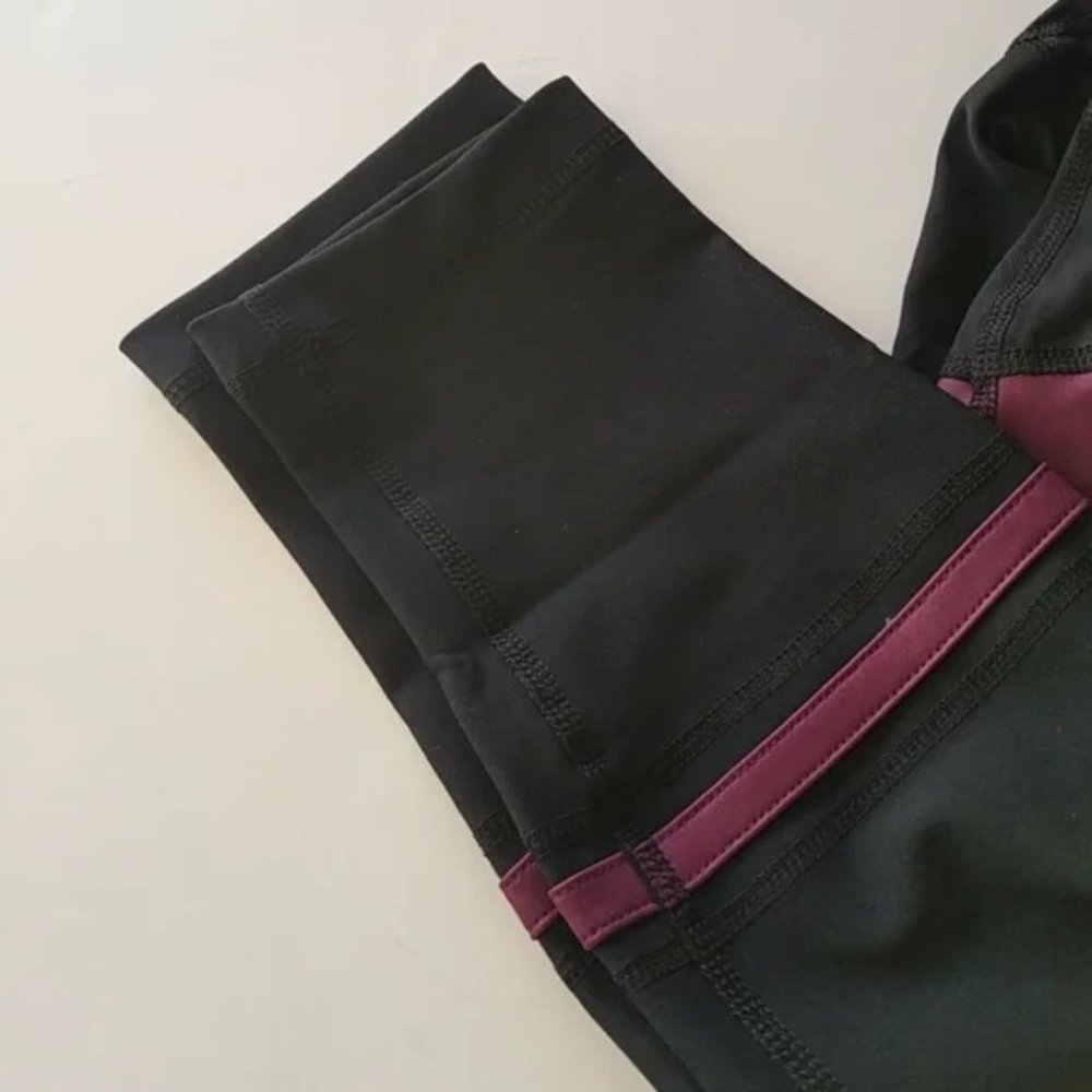 90 Degree BY Reflex Ruby Shade Burgundy Black Colorblock High Waist Leggings S - Picture 7 of 12